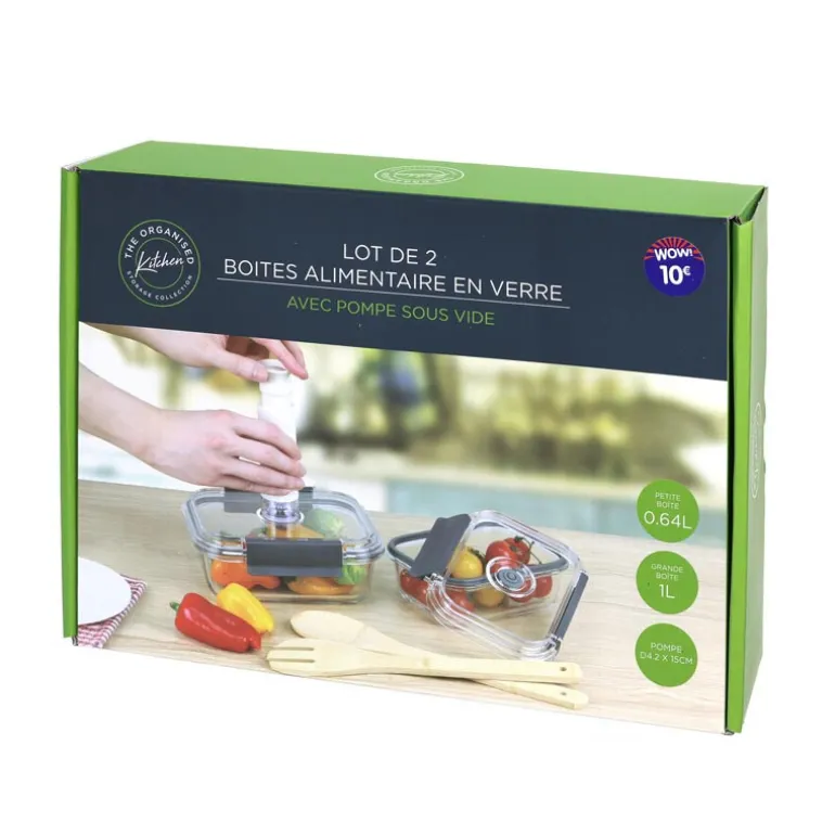 2 boites de conservation+pompe