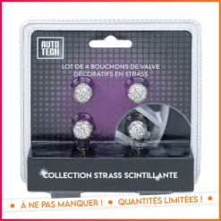 4 bouchons de valve auto bling