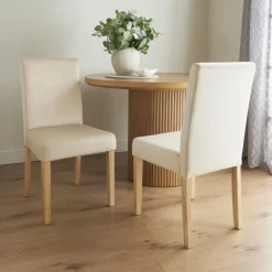 2 chaises velours creme mathilde