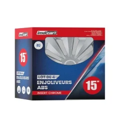 4 enjoliveurs fox argent avec in