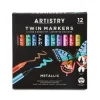 12 marqueurs doubles metalliques