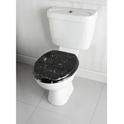 Abattant wc effet marbre noir