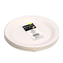 Assiette d23cm x50 carton blanc