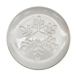 Assiette dessert blanche flocon