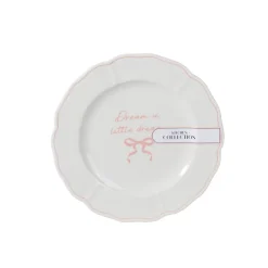 Assiette dessert slogan et noeud