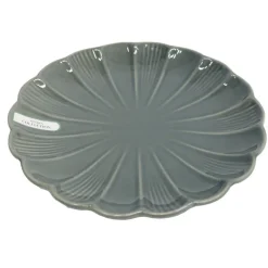 Assiette dessert verte fleur