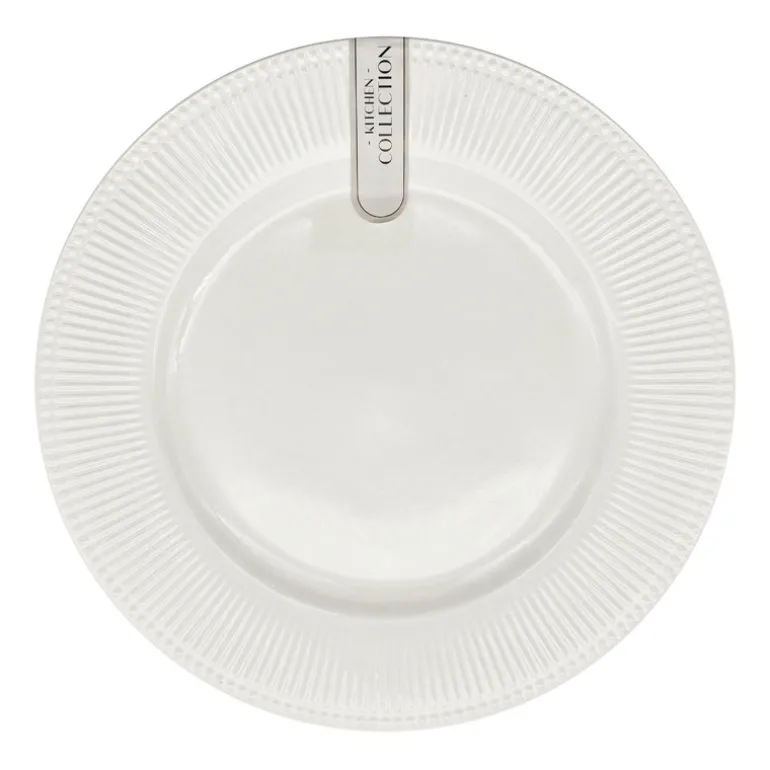 Assiette plate bord strie d27cm