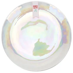 Assiette plate en verre irrise