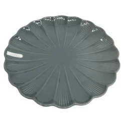 Assiette plate verte forme fleur