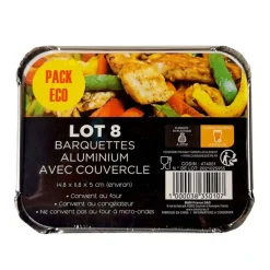 Barquette rect alu 45cl x8