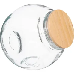 Bocal bonbon verre + bois 2l
