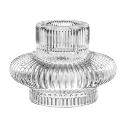 Bougeoir verre strie