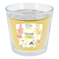 Bougie ext 3 meches verre citron