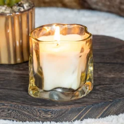 Bougie pot irregulier d8.5xh7cm