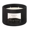 Bougie pot strie noir