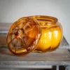 Bougie pot verre citrouille
