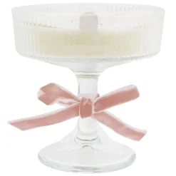 Bougie verre nAud velours