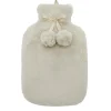 Bouillotte 1.7l avec pompon beig