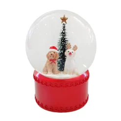 Boule a neige chiens h16cm