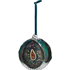 Boule tissu et plume a suspendre