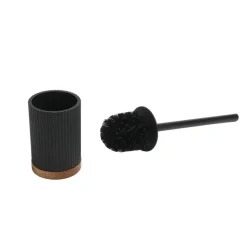 Brosse wc noir socle en bois
