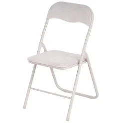 Chaise pliante velours creme