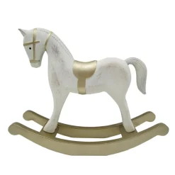 Cheval a bascule blanc h18cm