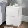 Chevet 2 tiroirs blanc mat