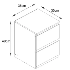Chevet 2 tiroirs blanc mat