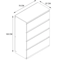 Commode 4 tiroirs blanc