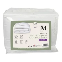Couette 240x220 blanche anti-aca