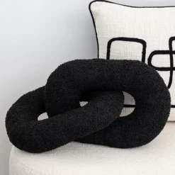 Coussin chaine noir 41x24cm