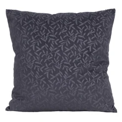 Coussin velours cotele feuilles