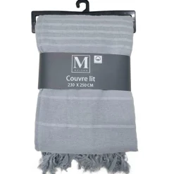 Couvre lit 230x250 harmonia gris