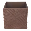 Cube de rangement chevron marron