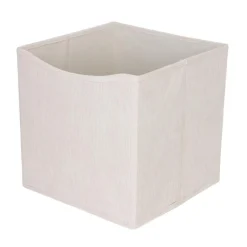 Cube rangement velours beige
