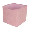 Cube rangement velours rose