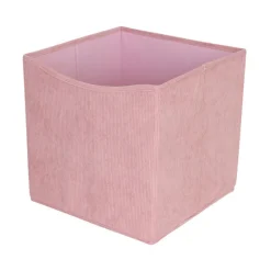 Cube rangement velours rose