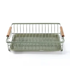 Egouttoir kaki et bois