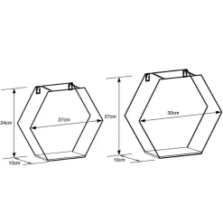 Etagere hexagonale x2 or