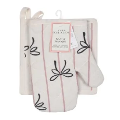 Gant et manique raye/noeud