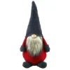 Grand gnome de noel rouge et gri