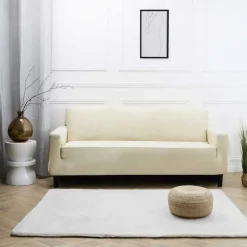 Housse de canape uni3p creme