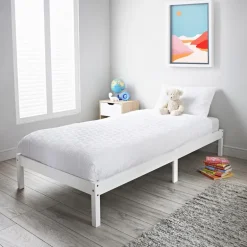 Lit + sommier 1 place blanc