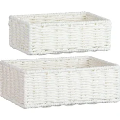 Lot 2 paniers tresses blanc