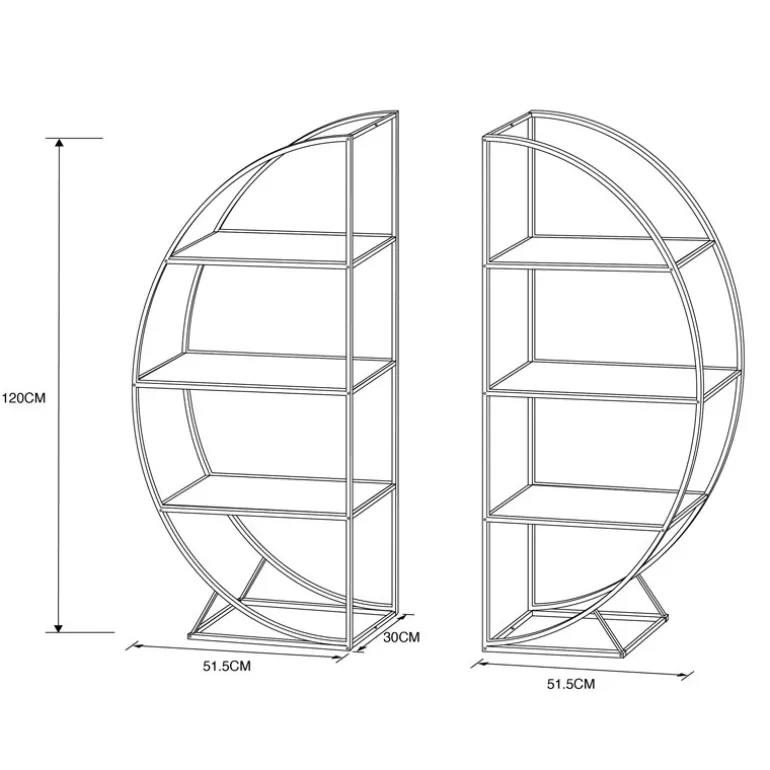 Lot de 2 etageres demi lune