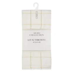 Lot de 2 torchons carreaux