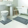 Lot x2 tapis bain gris