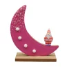 Lune rose avec pere noel led