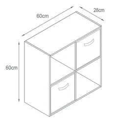 Meuble 4 cubes blanc